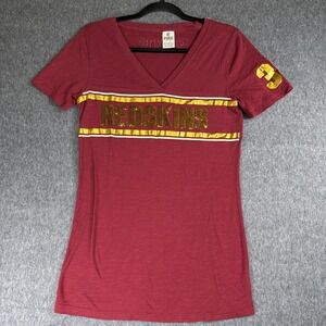 Victoria's Secret NFL Tee‎ Womes Size Large Pink Redskins Football Gold Sequins